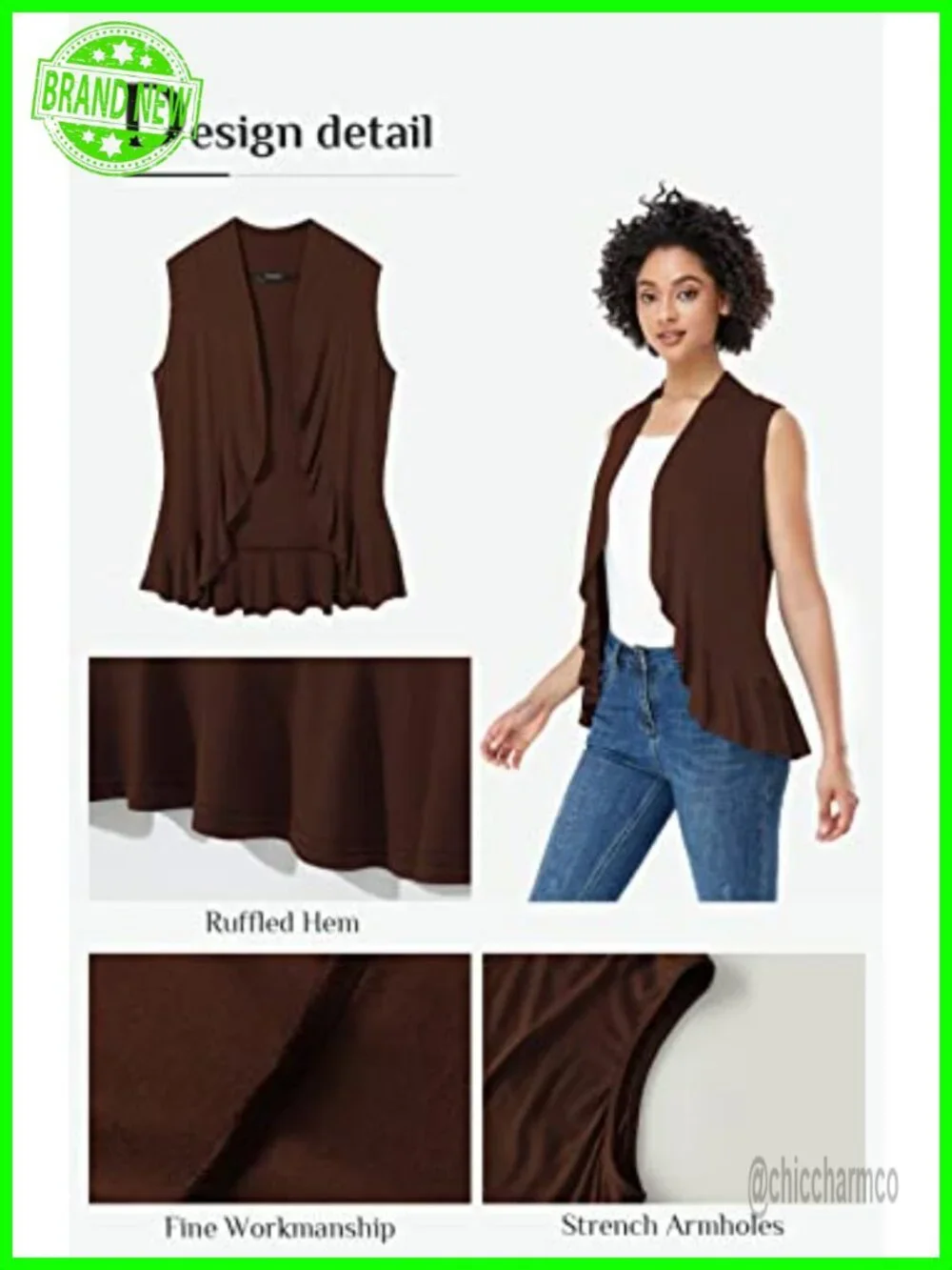 Sleeveless Cardigan Open Front Vest with Shawl Collar
